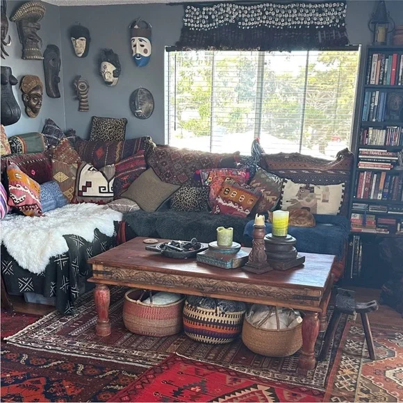 African Bolga basket. Ethnic, tribal, eclectic, unique, hippie, boho home vibes - Picture 11 of 16